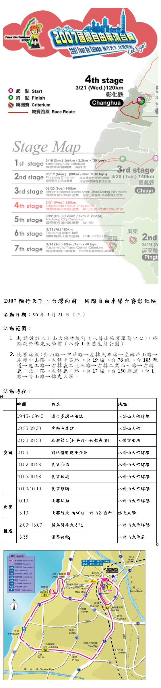 2007輪行天下、台灣向前－國際自由車環台賽彰化站