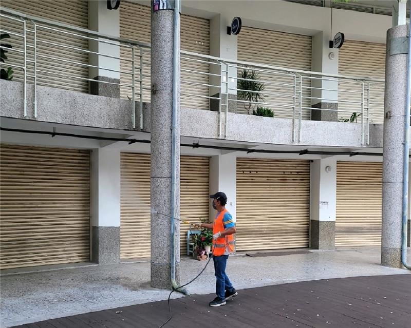 三級疫情警戒，八卦山大佛風景區進行全區清潔消毒