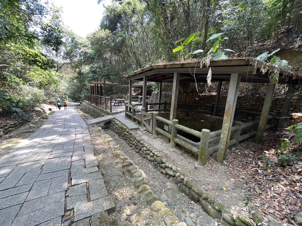 古道半山腰有二口自然湧泉，稱為龍鳳湧泉，設置有座椅，是賞桐花最好之處