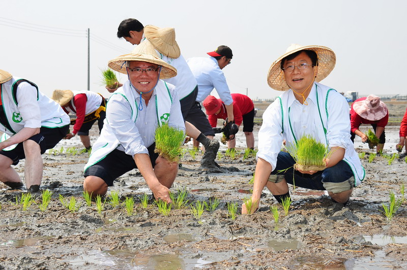 Ting Hsin International Group collaborates with the Famers’ Association and farmers to cultivate high quality Kongmong Rice and organize the first large-scale paddy field art event in Changhua