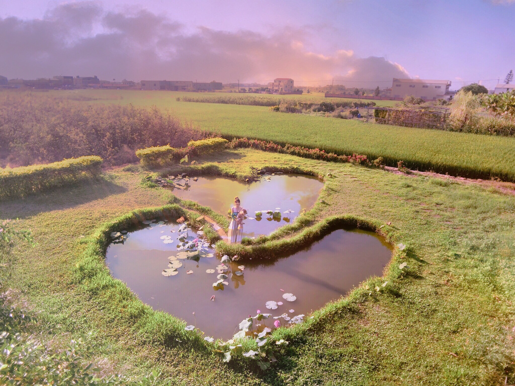 Spectacular Two Hearts Pond in Pinghe Community